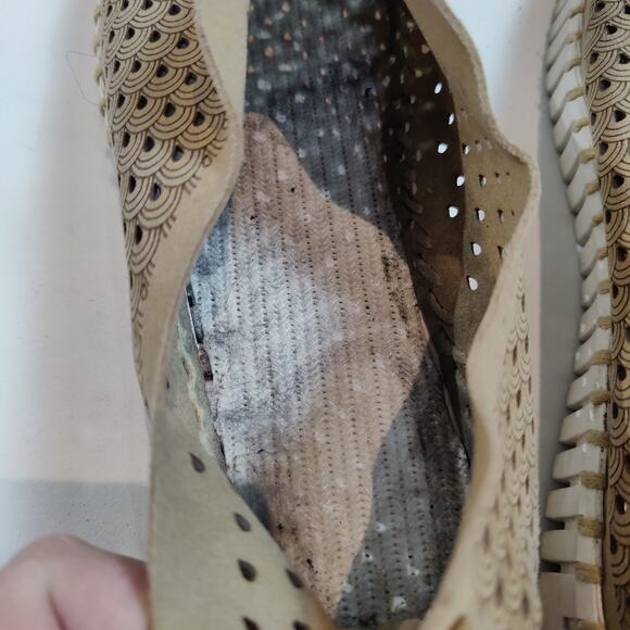 Ilse Jacobsen Womens Sz 38 US 7.5-8 Tulip Slip On Flats Tan Perforated Shoes - Picture 6 of 8